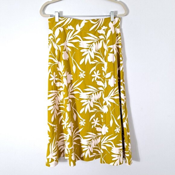 Pact Organic Tropical Palm Midi Skirt Chartreuse - Picture 8 of 9